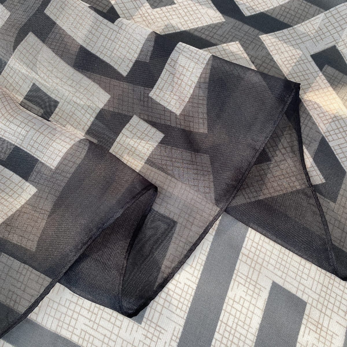 Black Printed Chiffon Scarf – view 5