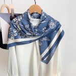 Blue Mystique Satin Silk Head Scarf 3 – view 2