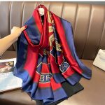 Red Classic Printed Silk Scarf – view 3