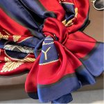 Red Classic Printed Silk Scarf – view 4