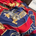 Red Classic Printed Silk Scarf – view 5