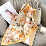 Creme Satin Silk Neck Scarf – view 2