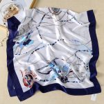 Aqua Printed Silk Scarf – view 5