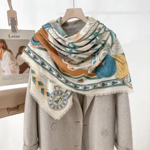 Blue Luxe Cotton-Feel Square Scarf – HeadScarf.pk
