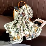 White Royal Printed Silk Scarf – view 3