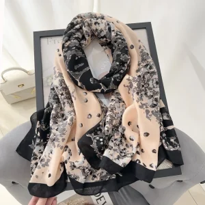 Peach Printed Cotton Scarf – HeadScarf.pk