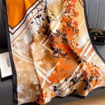 Orange Royal Printed Silk Scarf 2 – view 3