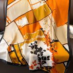 Orange Royal Printed Silk Scarf 2 – view 4