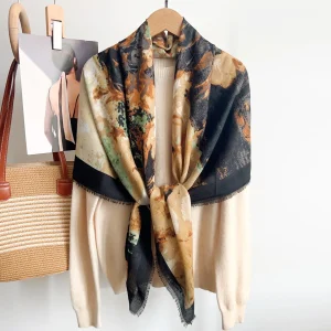 Black Cotton-Feel Square Scarf – HeadScarf.pk