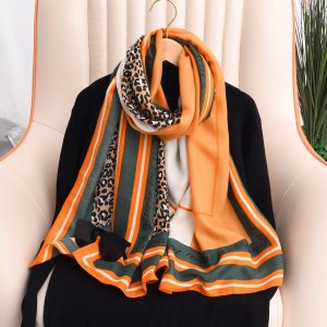 Tangerine Printed Cotton Scarf – HeadScarf.pk