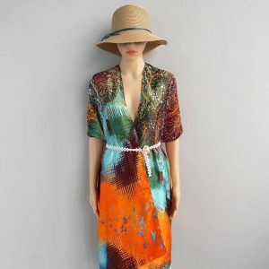 Rust Silk Cape Shawl with Belt – HeadScarf.pk