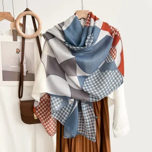 Blue Aura Printed Cotton Scarf – HeadScarf.pk