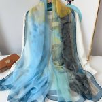 Blue Printed Chiffon Scarf – view 2