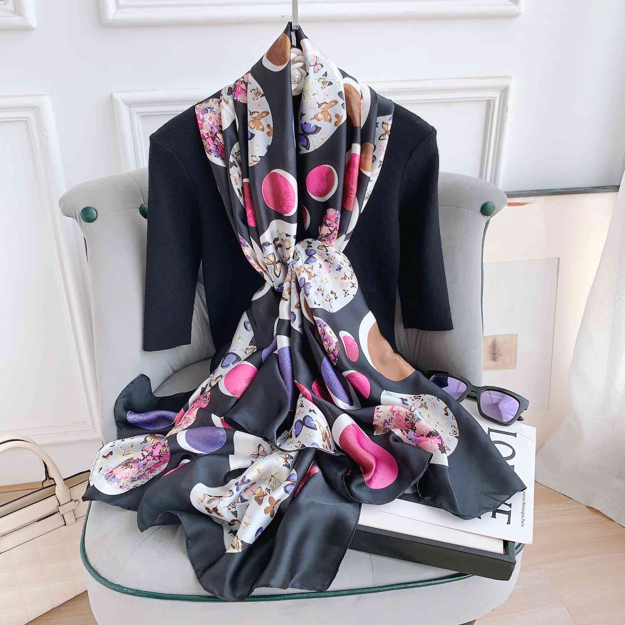 Sea Printed Silk Scarf – view 2
