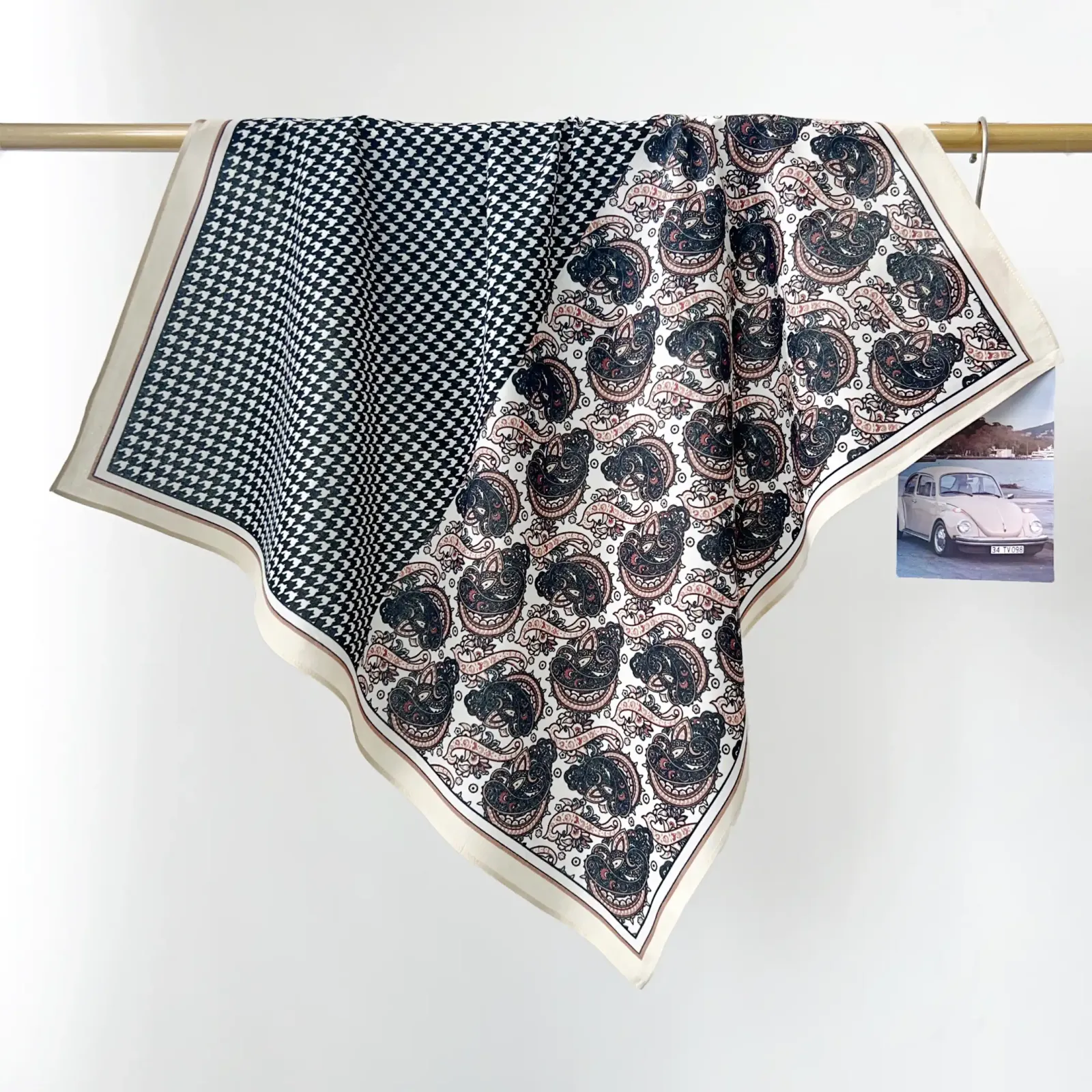 Baltic Black Cotton Bandana Scarf – view 2