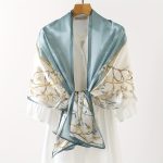 Grey Elite Printed Silk Scarf – view 2