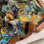 Brown Elegance Printed Silk Scarf 2 – view 4