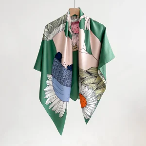 Bimba Green Cotton-Feel Square Scarf – HeadScarf.pk