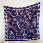 Blue Satin Silk Head Scarf – view 4