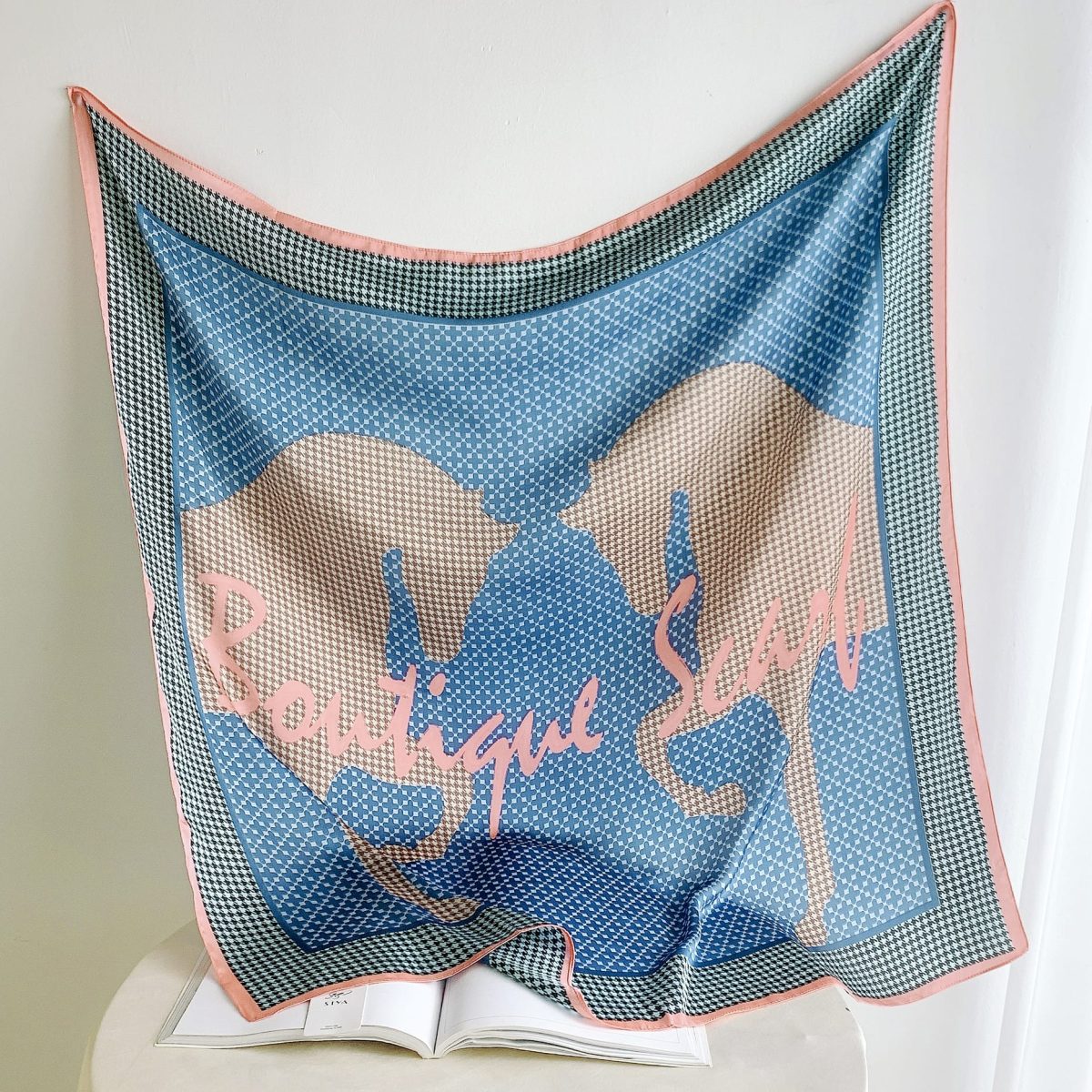 Blue Luxe Satin Silk Head Scarf – view 2