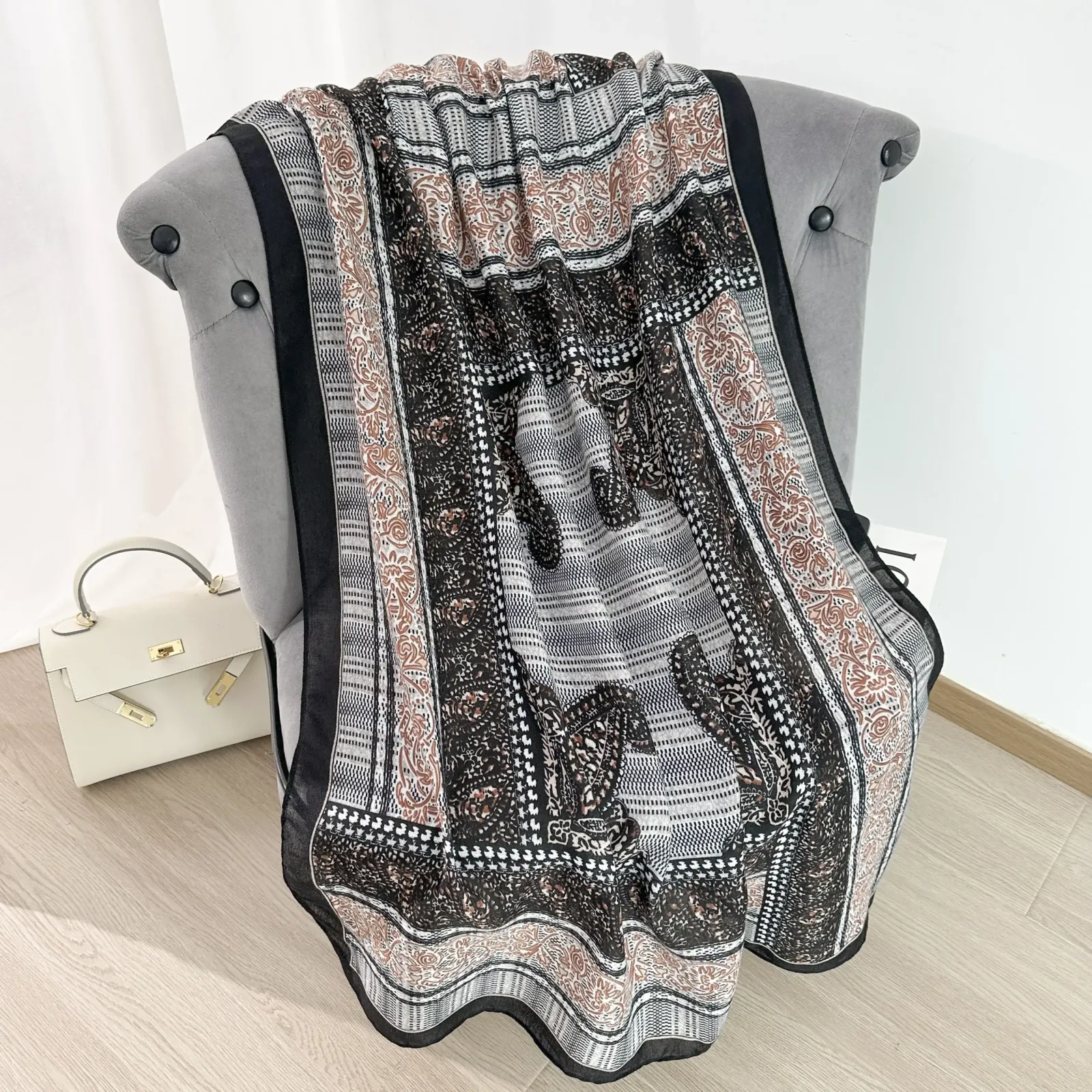 Albescent Printed Cotton Scarf – view 2