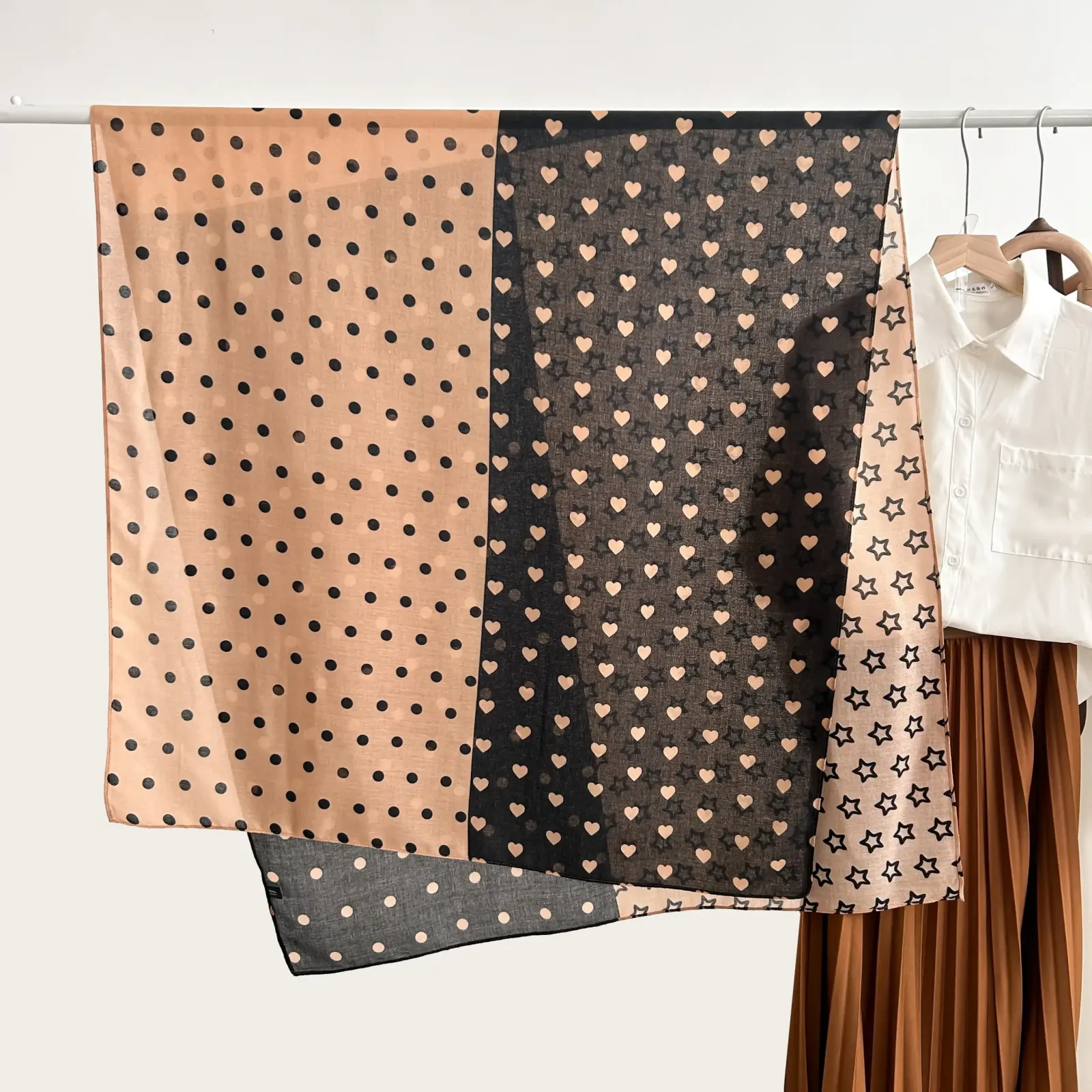 Dotted Printed Cotton Scarf – view 2