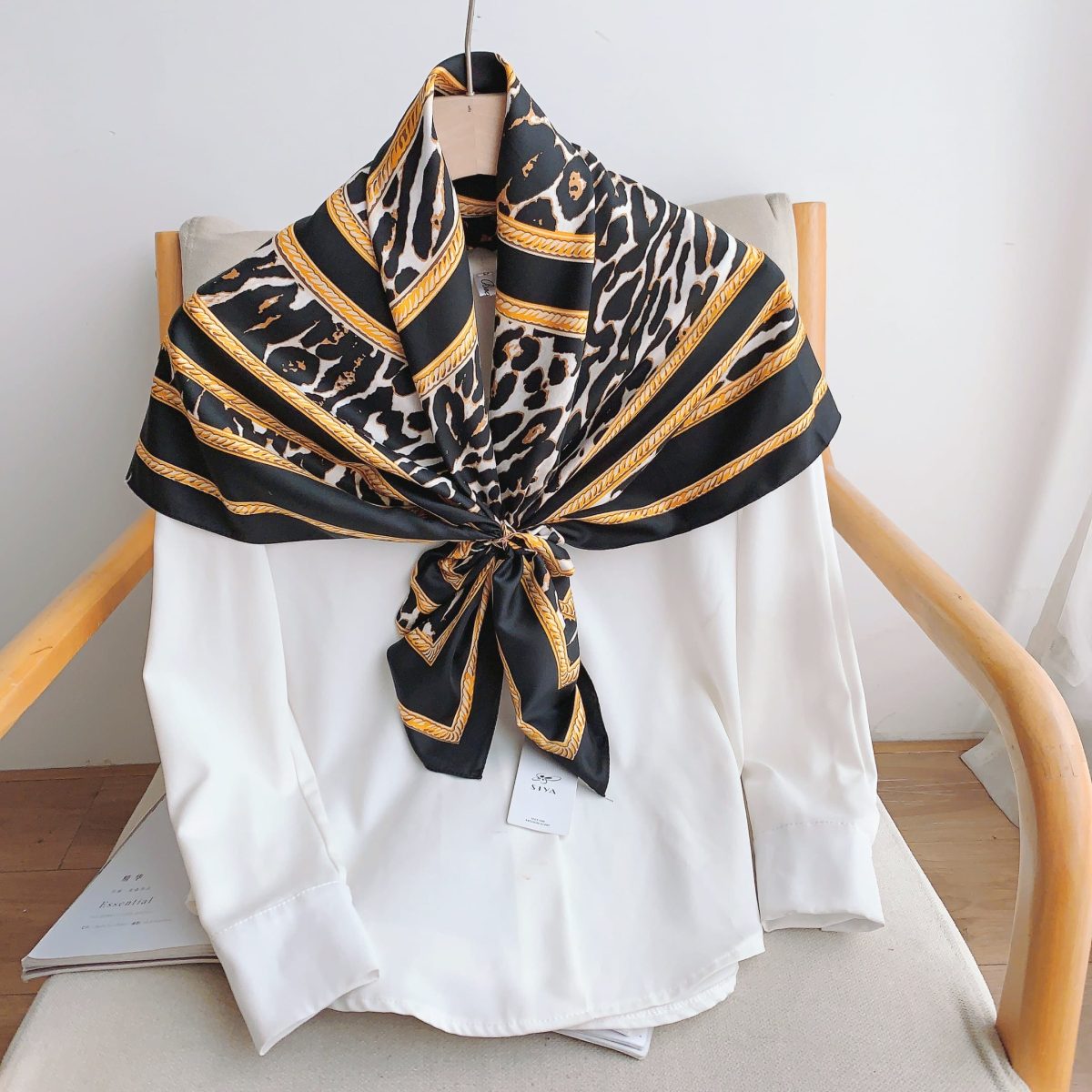 Blackcurrant Satin Silk Head Scarf – view 2