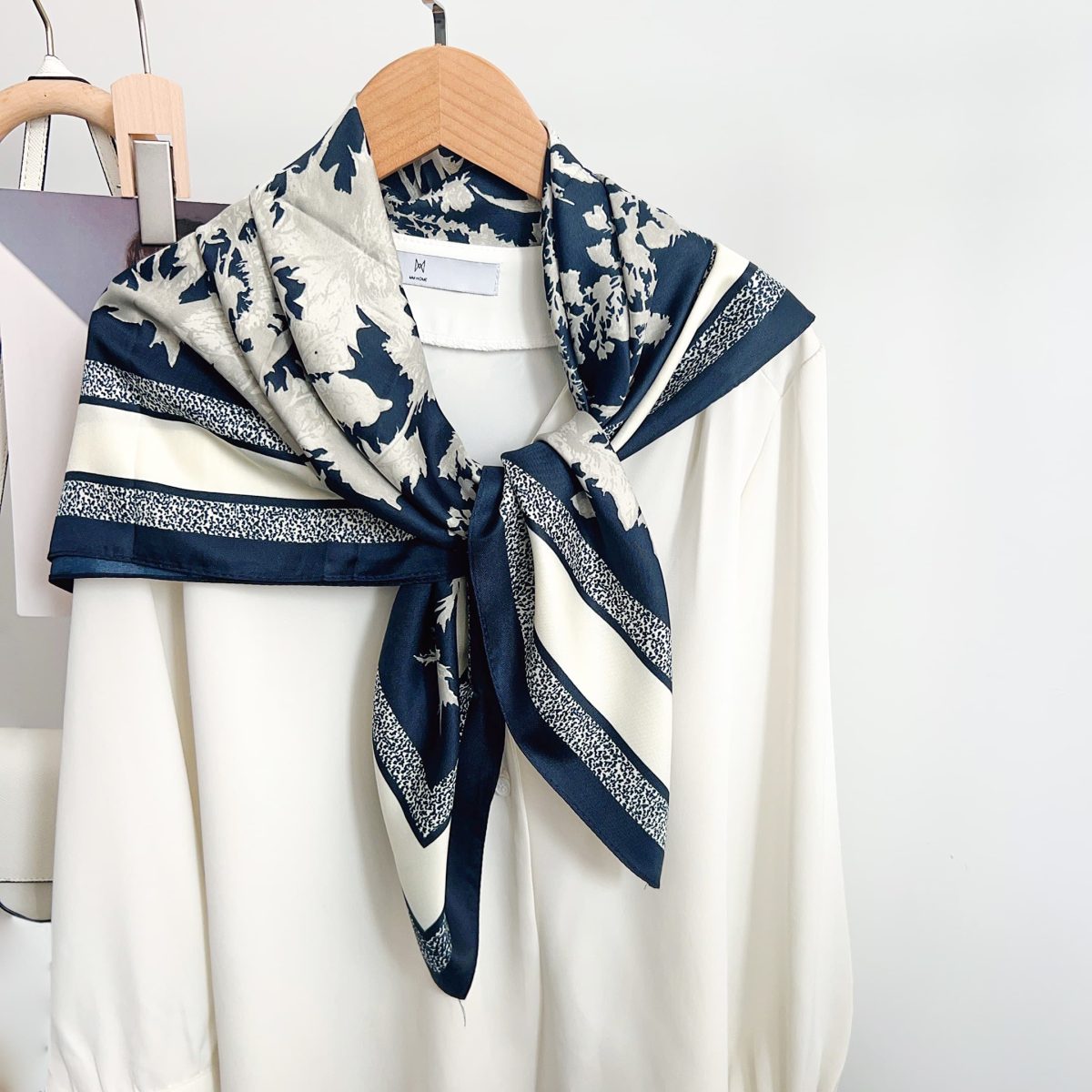 Whale Satin Silk Head Scarf – view 2