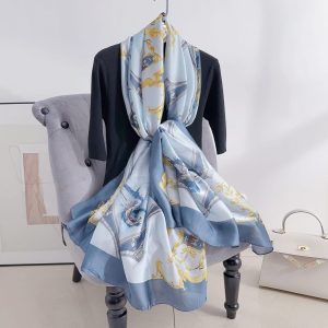 Bluebeard Printed Silk Scarf – HeadScarf.pk