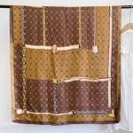 Coffee Printed Silk Scarf – view 2