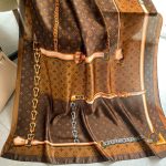 Coffee Printed Silk Scarf – view 3