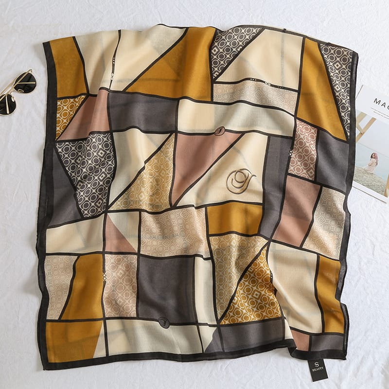 Gold Printed Cotton Scarf – view 2