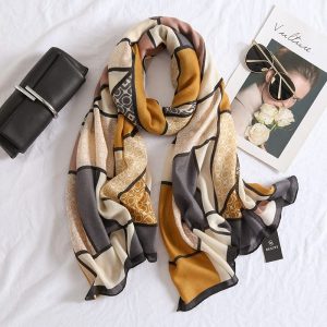 Gold Printed Cotton Scarf – HeadScarf.pk