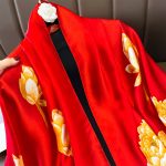 Red Luxe Printed Silk Scarf – view 3