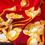 Red Luxe Printed Silk Scarf – view 5