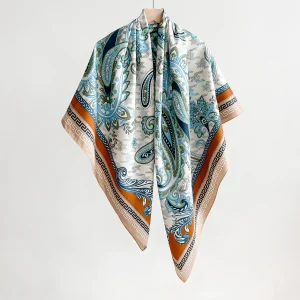 Turquoise Cotton-Feel Square Scarf – HeadScarf.pk