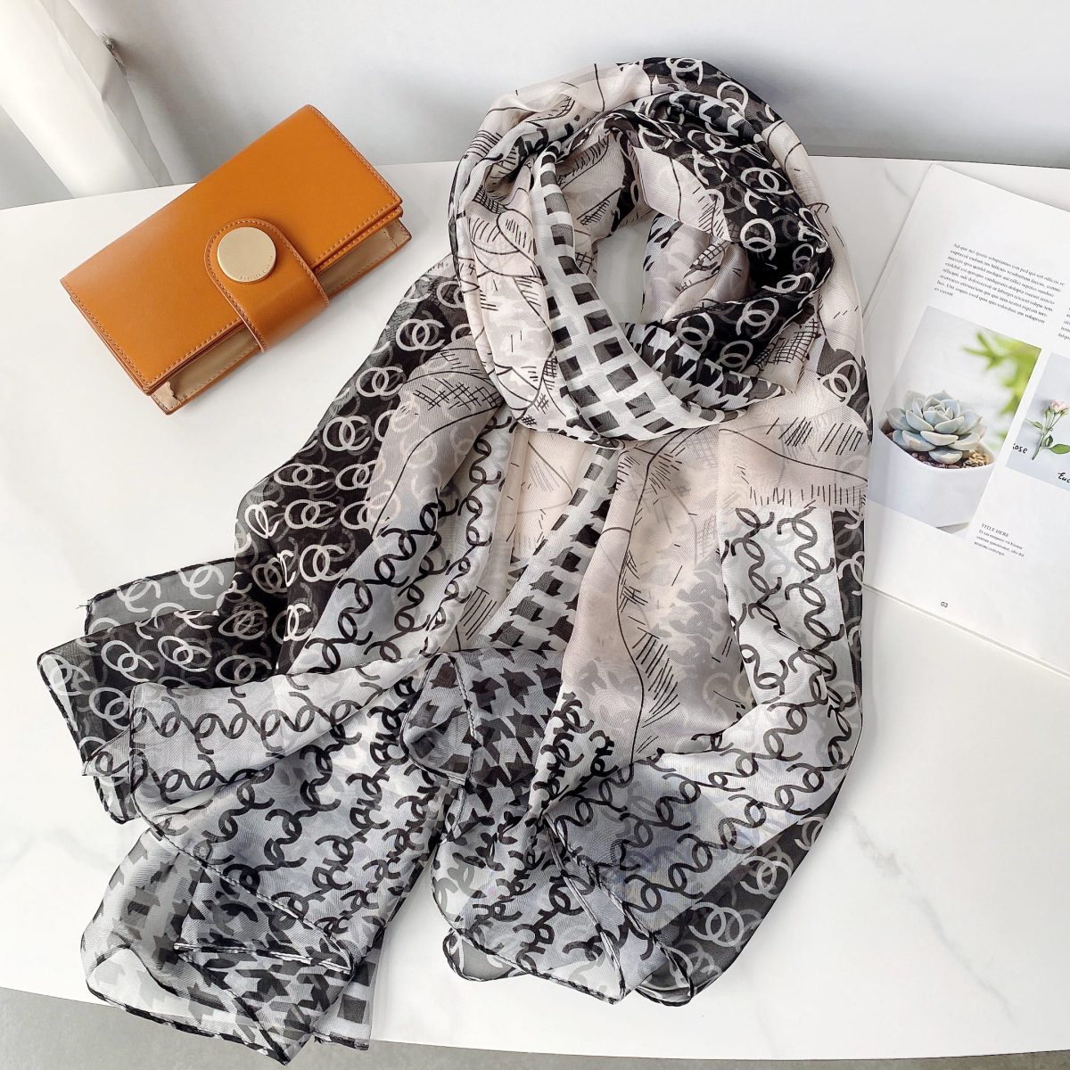 Martini Printed Chiffon Scarf – view 2