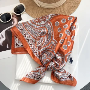 Brown Royal Satin Silk Neck Scarf – HeadScarf.pk