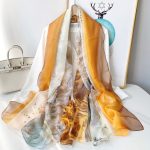 Orange Classic Printed Chiffon Scarf – view 2