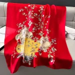 Red Chic Printed Silk Scarf – view 2