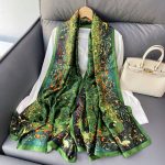 Green Radiant Printed Silk Scarf 2 – HeadScarf.pk