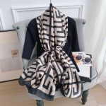 Grey Printed Silk Scarf – view 2