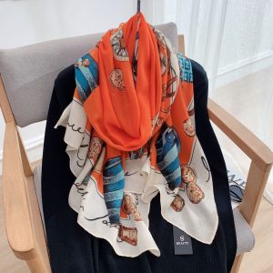 Tan Printed Cotton Scarf – HeadScarf.pk