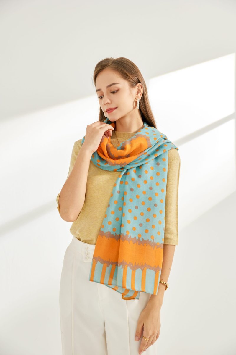 Orange Printed Cotton Scarf – view 3