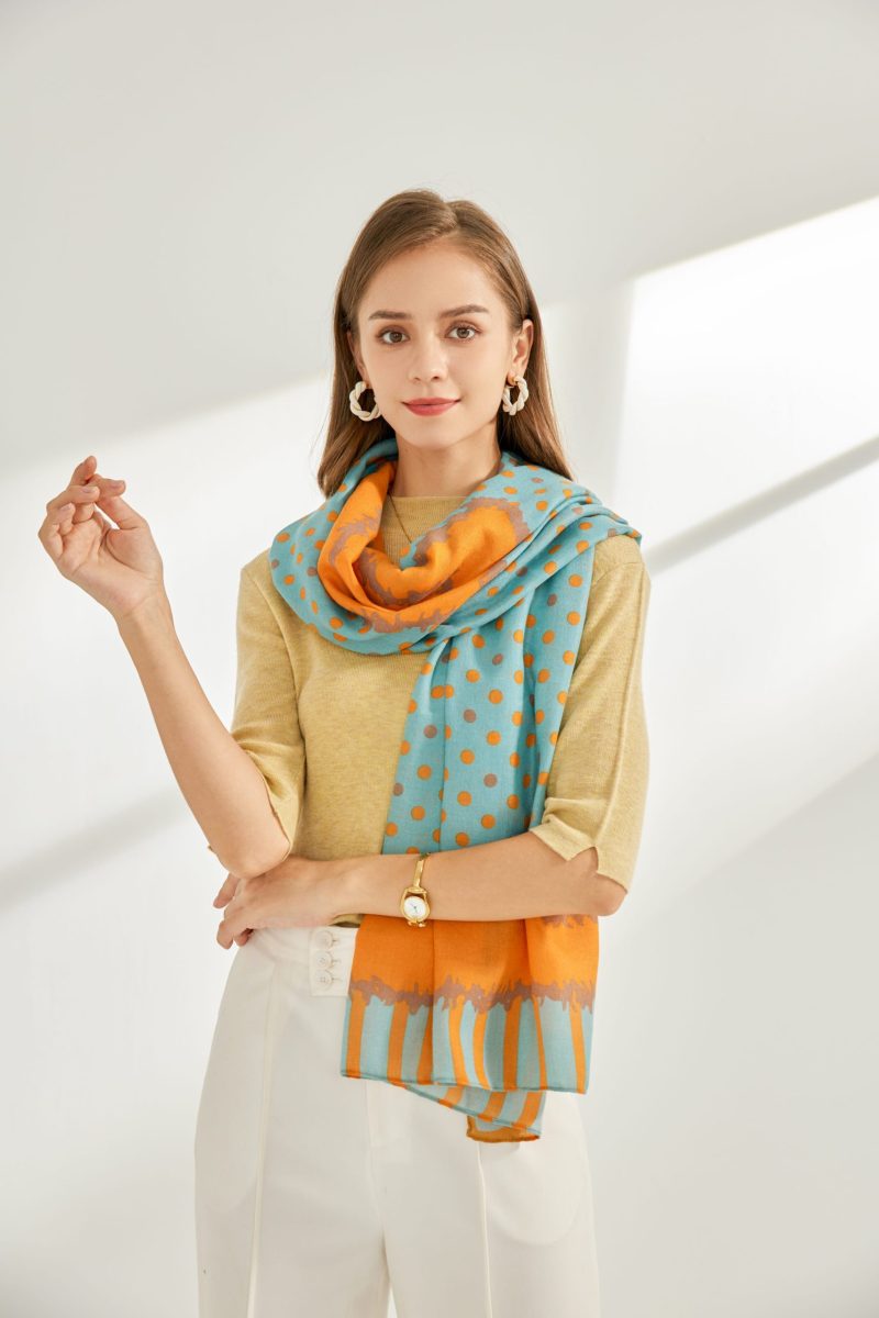 Orange Printed Cotton Scarf – view 4