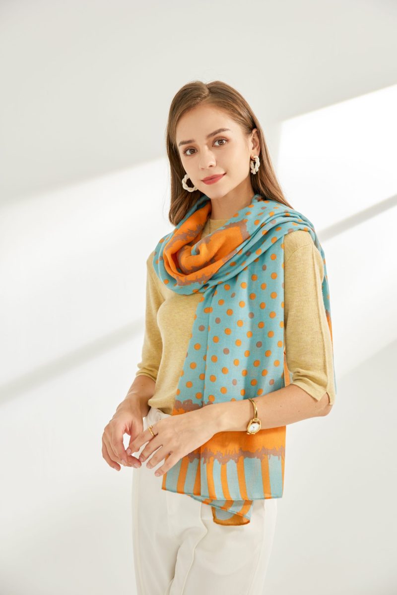 Orange Printed Cotton Scarf – view 5