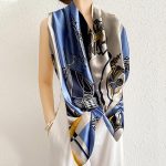 Carolina Blue Printed Silk Scarf – view 2