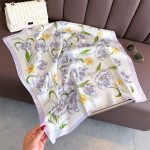 White Radiant Satin Silk Neck Scarf – view 3