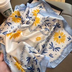 Blue Chic Satin Silk Neck Scarf – HeadScarf.pk
