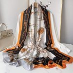 White Classic Printed Silk Scarf – HeadScarf.pk